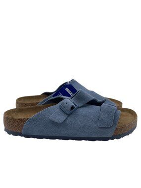 New Birkenstock Zurich Suede Leather Sandals Men’s 11 Blue slides shoes arizona